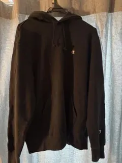 Champion ブラック フード付きパーカー