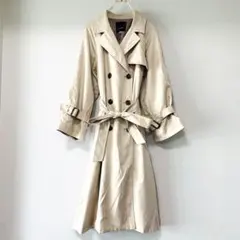 ✨良品✨トレンチコート L ロング Aライン 美シルエット 定番 ベージュ