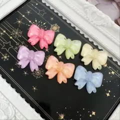 デコパーツ　リボン　6個セット
