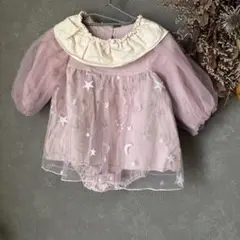 刺繍ワンピース　ロンパース80