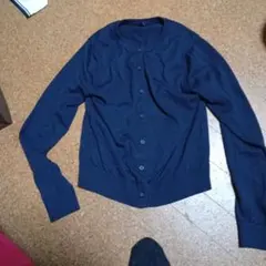 ユニクロネイビー ボタン付き長袖カーディガンXSサイズ値下げ