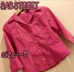 春　SAB STREET ピンクシャツ Mサイズ 七分袖　ジャケット　羽織り