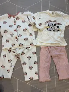 ミニーマウス パジャマセット 90cm バースデイ　キルト　長袖　2点セット
