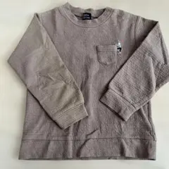 グレー 長袖カットソー ポケット付き　プティマイン