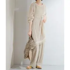 新品 KBF メッシュチュニックニット