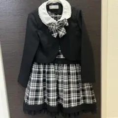 入学式　チェック柄ワンピースセット　130