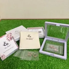FH.birdルビーフープピアス&ガーネットフープピアス(クローバー)2点セット