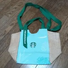 海外Starbucks 2wayトートバッグ 水色 ベージュ