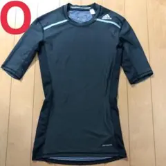 美品adidasテックフィットTECHFIT半袖コンプレッションウェアOメンズ黒