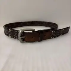 y2k 00s スタッズベルト ブラウン レザー本革　アメカジ