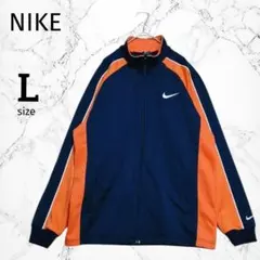 【NIKE】Dri-FIT トラックジャケット L 刺繍 ネイビー オレンジのサムネイル