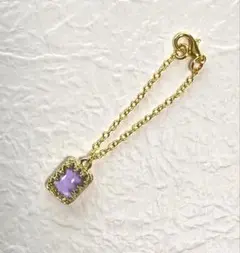 ドール用ゴールド縁パープルネックレス