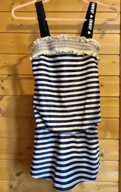 JENNI ストライプ ワンピース水着　150