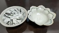 花びら形と抽象模様の皿セット