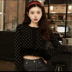 2025年最新】ドットジャガードフェザーニットトップスの人気