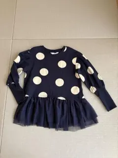 H&M ドット柄 フリル付きトレーナー 140cm