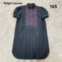 Ralph Lauren パフスリーブ　半袖チェックシャツワンピース　165cm
