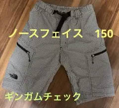 THE NORTH FACE 白黒　ハーフパンツ 150センチ　ギンガムチェック