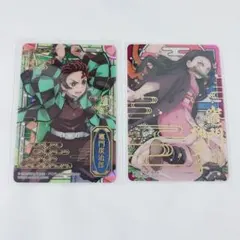 鬼滅の刃 ステンドグラスカード 箔押し 竈門炭治郎 竈門禰豆子