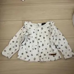 【プティマイン】フラワープリント コットンシャツ 95cm