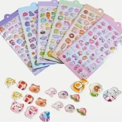 SALE!!新品☆ ボンボンドロップ風シール☆3D立体ステッカー6枚セット