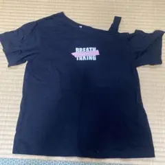 GU キッズ Tシャツ ブラック ロゴプリント