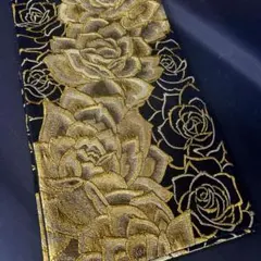 西陣袋帯　黒ゴールド薔薇