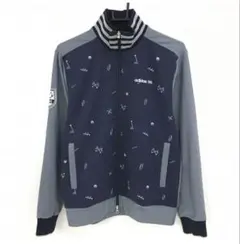 アディダス切替ジャケットブルゾン　M ネイビー×杢グレー