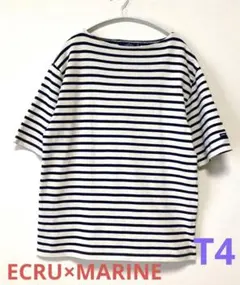 ☆美品☆セントジェームズT4/ECRU×MARINE/ウェッソン半袖