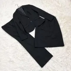 【コムサイズム】 (S) ストライプ柄スーツ3点セット パンツ スカート ウール