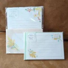 新品未使用)古川紙工！花柄レターセット！2点セット！定価968円！日本製
