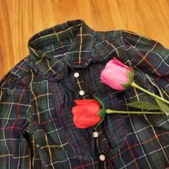 ラルフローレン【送料無料】緑チェックチュニック/ワンピ100