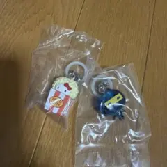 ポップコーン　キティ　ござるっち　キーホルダーセット