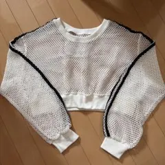 メッシュクロップドトップス M ホワイトのサムネイル