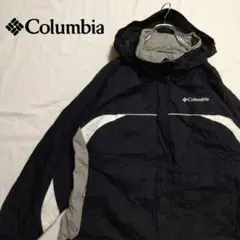 コロンビア　ヘビーアウター　中綿　マウンテンパーカー　ロゴ刺繍　黒