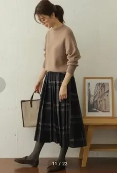 URBAN RESEARCH DOORS 　ランダムチェックプリーツスカート