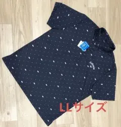 LL キャロウェイゴルフ　ピケ飛び柄半袖ボタンダウンシャツ