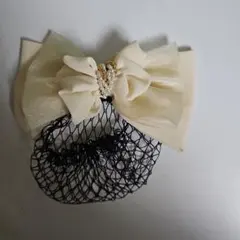 アイボリー リボン ヘアアクセサリー