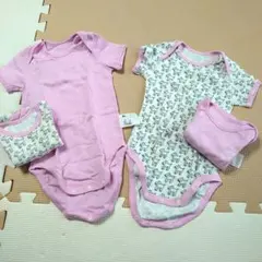 開封のみ・UNIQLO ベビー肌着 80cm ピンク 4枚セット