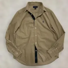 ラルフローレン　ワンポイント刺繍　コーデュロイシャツ　ブラウン