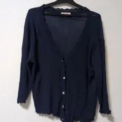 mir.. x Coco ネイビー Vネックカーディガン L
