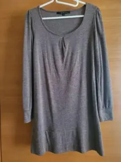 《美品》BLACK by moussyワンピース、茶色&グレー　マウジーのサムネイル