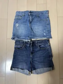 GAP 女の子用 155cm ショートパンツ ジーンズ 2枚セット