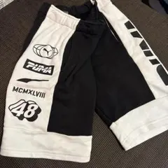 PUMA ハーフパンツ L 黒/白 ロゴ入り
