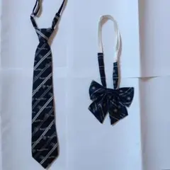 ストライプ ネクタイとリボンセット