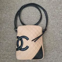 CHANEL カンボンライン ショルダーバッグミディアム ベージュ