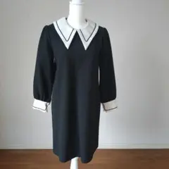 卒業式　入学式　卒園式　結婚式　セレモニーワンピース黒　低身長　ワンピース　美品