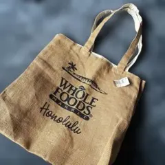 Whole Foods Market ジュートトートバッグ　マチあり
