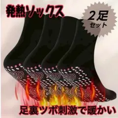 自己発熱靴下 発熱ソックス あったか靴下 磁気 トルマリン 冷え性 防寒 2足