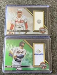topps chrome メモラビリアカード　2枚セット　ホログラム付き